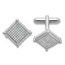 Brilliant Embers Sterling Silver Rhodium-plated 192 Stone Micro Pav CZ Cufflinks