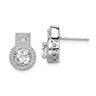 Brilliant Embers Sterling Silver Rhodium-plated 62 Stone Micro Pav Halo CZ Earrings
