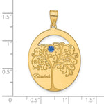Sterling Silver/Gold-plated 1 Birthstone with SS Bezel Family Pendant view 5