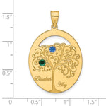 Sterling Silver/Gold-plated 2 Birthstone with SS Bezel Family Pendant view 3