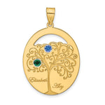 Sterling Silver/Gold-plated 2 Birthstone with SS Bezel Family Pendant view 2