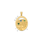 Sterling Silver/Gold-plated 3 Birthstone with SS Bezel Family Pendant view 1