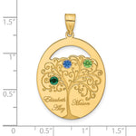 Sterling Silver/Gold-plated 3 Birthstone with SS Bezel Family Pendant view 3