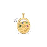 Sterling Silver/Gold-plated 4 Birthstone with SS Bezel Family Pendant view 1