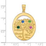 Sterling Silver/Gold-plated 4 Birthstone with SS Bezel Family Pendant view 3