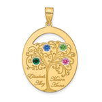 Sterling Silver/Gold-plated 4 Birthstone with SS Bezel Family Pendant view 2