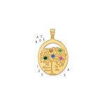 Sterling Silver/Gold-plated 5 Birthstone with SS Bezel Family Pendant view 1