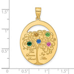 Sterling Silver/Gold-plated 5 Birthstone with SS Bezel Family Pendant view 3