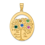Sterling Silver/Gold-plated 5 Birthstone with SS Bezel Family Pendant view 2