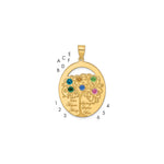 Sterling Silver/Gold-plated 6 Birthstone with SS Bezel Family Pendant view 1