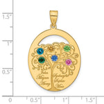 Sterling Silver/Gold-plated 6 Birthstone with SS Bezel Family Pendant view 3