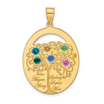 Sterling Silver/Gold-plated 6 Birthstone with SS Bezel Family Pendant view 2