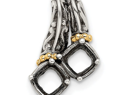 14k/Silver Two-Tone Pendants Style QMPD10 - Classique Jewelry Inc.