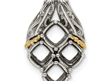 14k/Silver Two-Tone Pendants Style QMPD10 - Classique Jewelry Inc.