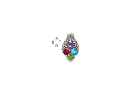 14k/Silver Two-Tone Pendants Style QMPD10 - Classique Jewelry Inc.