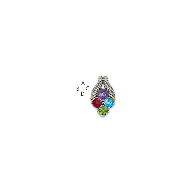 14k/Silver Two-Tone Pendants Style QMPD10 - Classique Jewelry Inc.