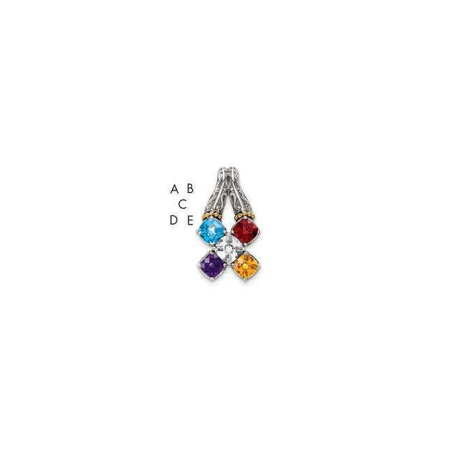 14k/Silver Two-Tone Pendants Style QMPD10 - Classique Jewelry Inc.