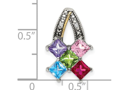 14k/Silver Two-Tone Pendants Style QMPD12 - Classique Jewelry Inc.