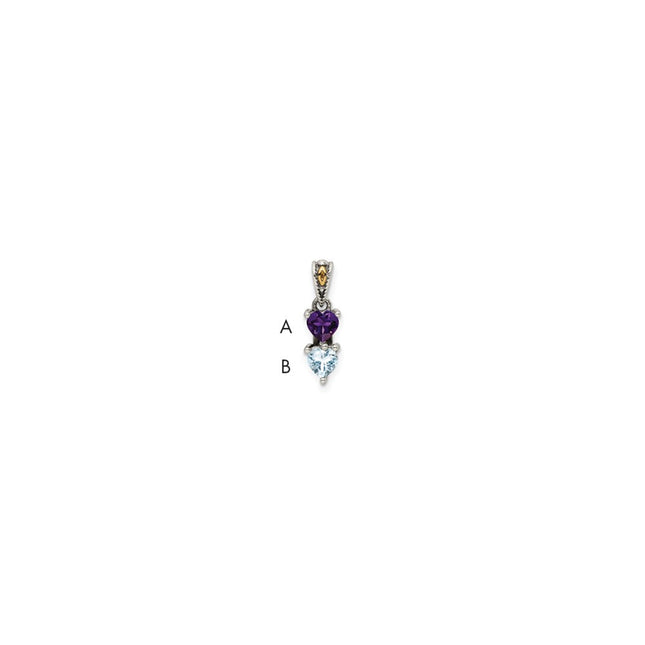 14k/Silver Two-Tone Pendants Style QMPD16 - Classique Jewelry Inc.