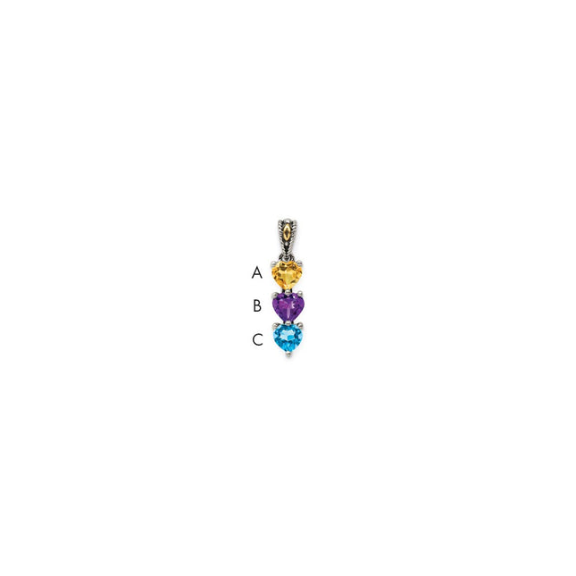 14k/Silver Two-Tone Pendants Style QMPD16 - Classique Jewelry Inc.
