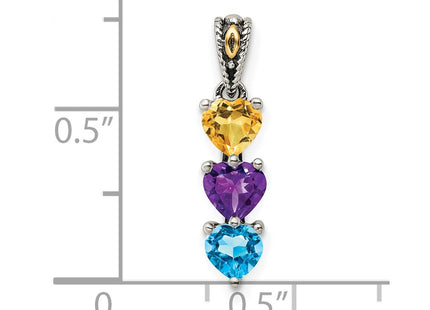 14k/Silver Two-Tone Pendants Style QMPD16 - Classique Jewelry Inc.