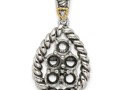 14k/Silver Two-Tone Pendants Style QMPD25 - Classique Jewelry Inc.