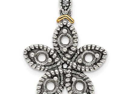 14k/Silver Two-Tone Pendants Style QMPD28 - Classique Jewelry Inc.