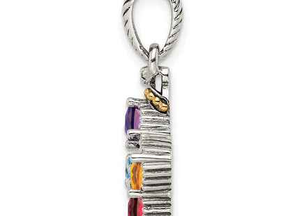 Sterling silver diamond mother pendant, another view