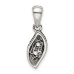 Sterling Silver Antique w/14k 2-stone w/Diamond Family Pendant w/18in Chain view 8