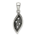 Sterling Silver Antique w/14k 4-stone w/Diamond Family Pendant w/18in Chain view 8