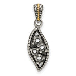 Sterling Silver Antique w/14k 4-stone w/Diamond Family Pendant w/18in Chain view 11