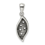 Sterling Silver Antique w/14k 5-stone w/Diamond Family Pendant w/18in Chain view 8