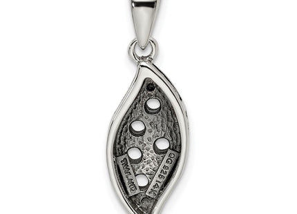 Sterling Silver Antiqued w/14K 5-stone w/Diamond Mother's Pendant