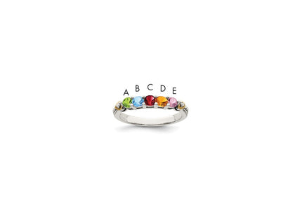 Sterling silver diamond mother ring