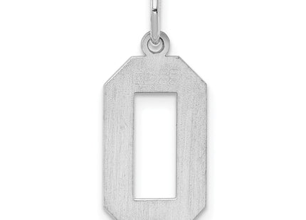 Sterling silver number 0 charm, further view