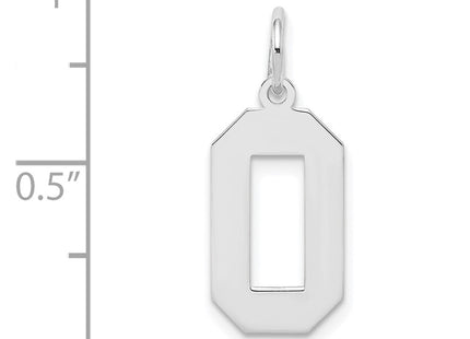 Sterling silver number 0 charm, another view