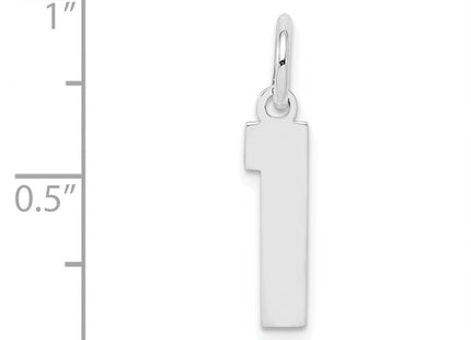 Sterling silver number 1 charm, another view