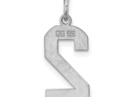 Sterling silver number 2 charm, further view