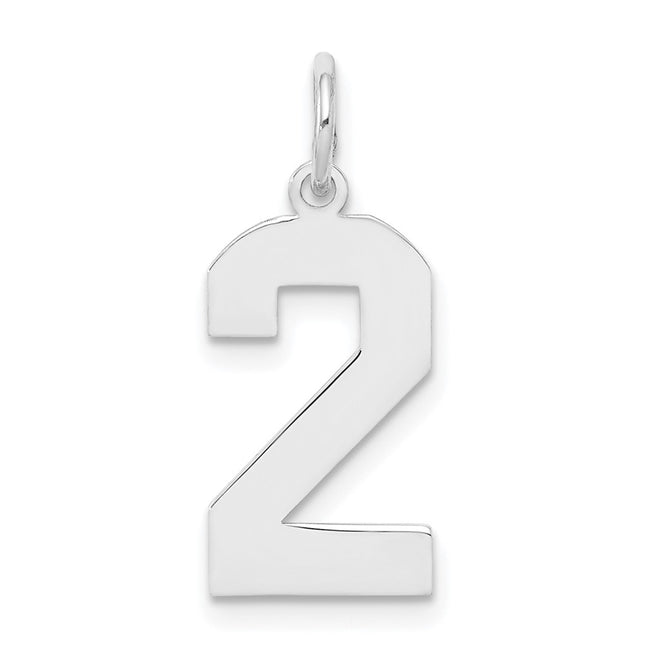 Sterling silver number 2 charm