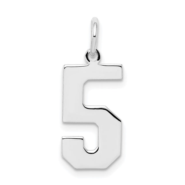 Sterling silver number 5 charm