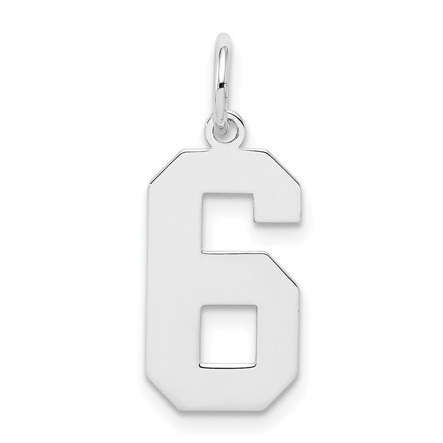 Sterling silver number 6 charm