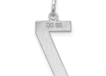 Sterling silver number 7 charm, further view