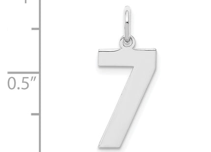 Sterling silver number 7 charm, another view