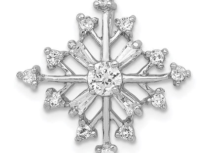 Sterling silver cubic zirconia snowflake pendants & charm