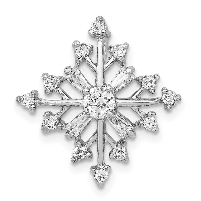 Sterling silver cubic zirconia snowflake pendants & charm