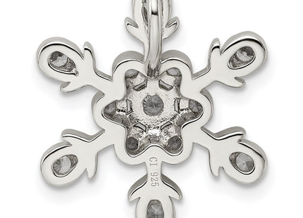 Sterling silver cubic zirconia snowflake chain, further view