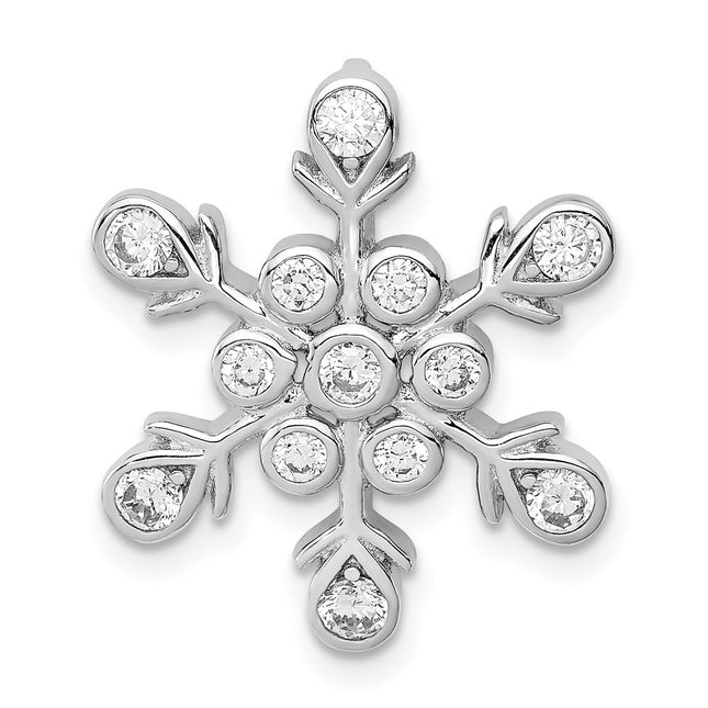Sterling silver cubic zirconia snowflake chain