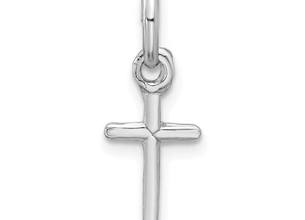 Sterling Silver Rhodium-plated Cross Charm (Style QP1135)