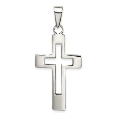 Sterling Silver Cross Pendant, 48 x 21mm