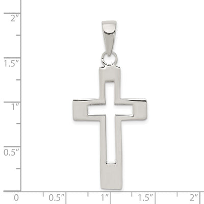 Sterling Silver Cross Pendant, 48 x 21mm